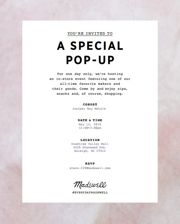 JuniperBayMetal's tweet photo. Madewell Pop-Up 👖💎 &amp; Mother's Day! 💞 - https://t.co/lrhdJN6x54 https://t.co/0NK6VEQb7M