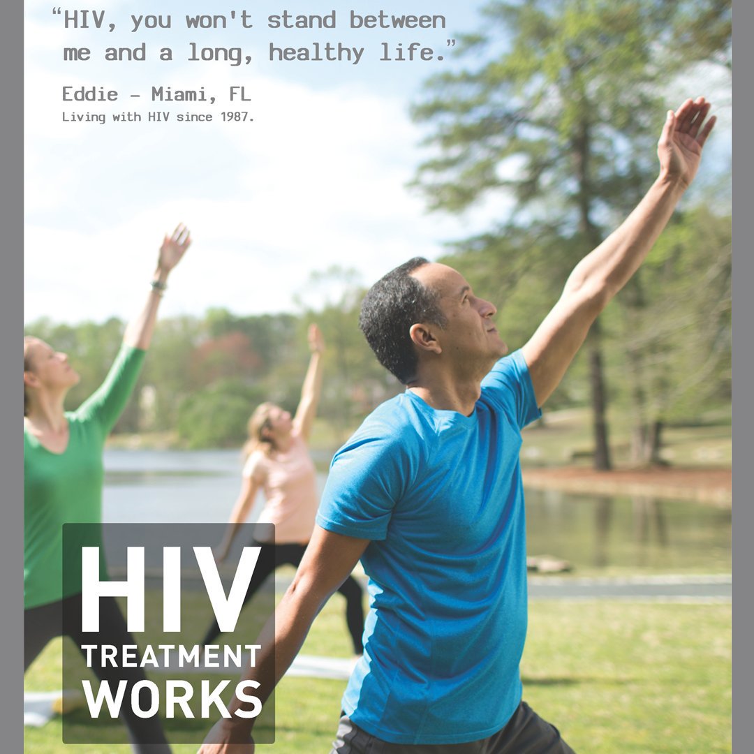 talkHIV's tweet photo. Eddie knows that #HIV medication, #exercise, and healthy eating habits are the reason he's able to have a full and productive life. #HIVTreatmentWorks #LiveWell https://t.co/Wz3e0TIwSh
