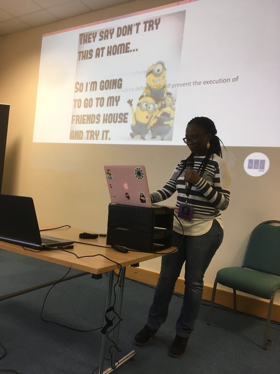 jamesbaile's tweet photo. ctmer Thula talking about CSP and demonstrating why they are important at #BGLMeta. Great talk. @comparemkttech https://t.co/0jdv2Uz6dd