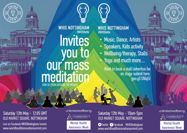 Not long now! Just 2 days left until we can shine at @WHISNOTTINGHAM ! Come along to #WHISNotts to join in with arts, dance, music, yoga, meditation, and so much more... Let's raise awareness and address #mentalhealth as a community💡#togetherweinspire #health #wellbeing