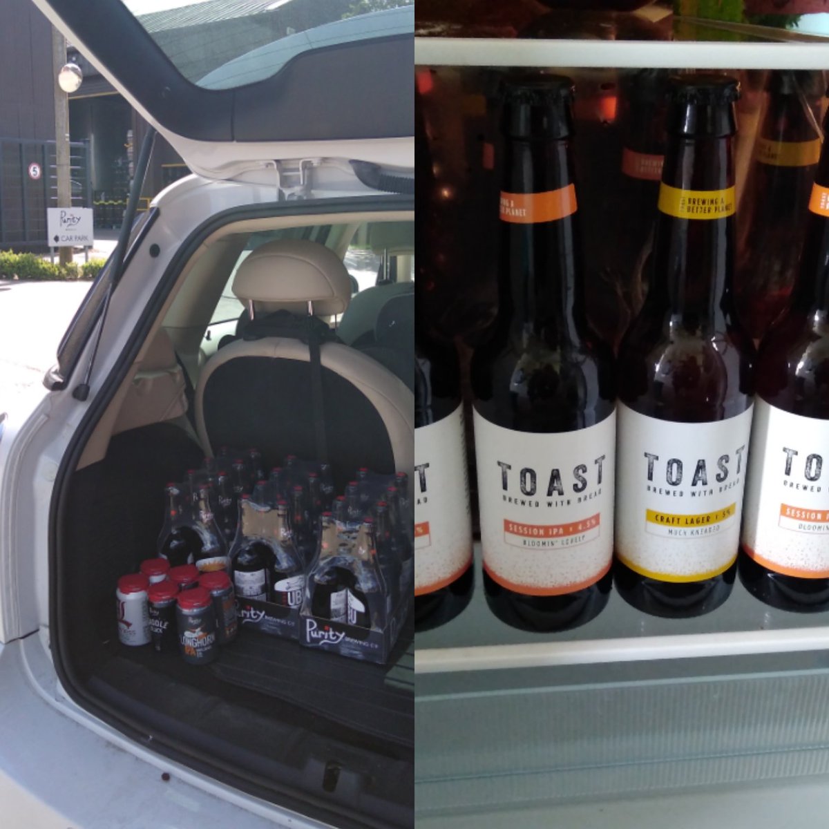 LydsDutton's tweet photo. Fridge and boot packed with sustainable &amp; delicious beverages for Birmingham's @CircularEClub tonight! @Purityale @ToastAle @debbieward2000 @Chetwoods @Cundall_Global https://t.co/MC65ljKuMK
