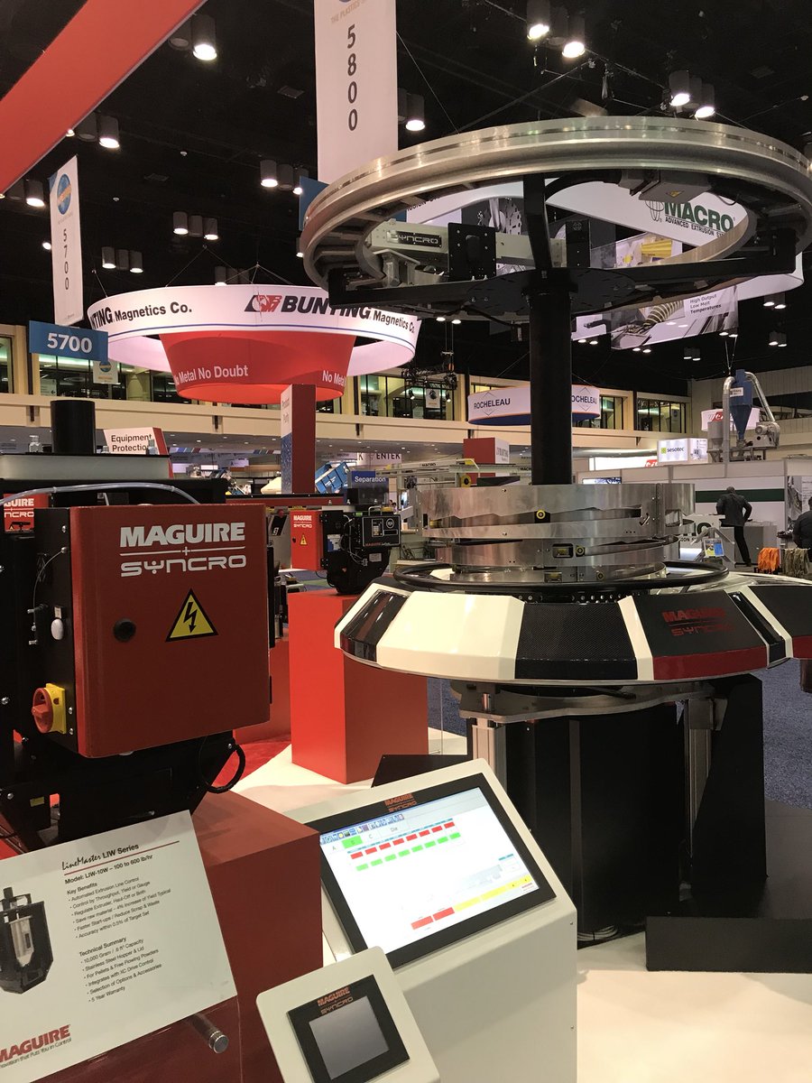 plastechmag's tweet photo. Formed in September 2016 @MaguireProducts partnership with Syncro is on display in the US for the first time at #NPE2018 —including an air ring https://t.co/ZqUjPUsDug