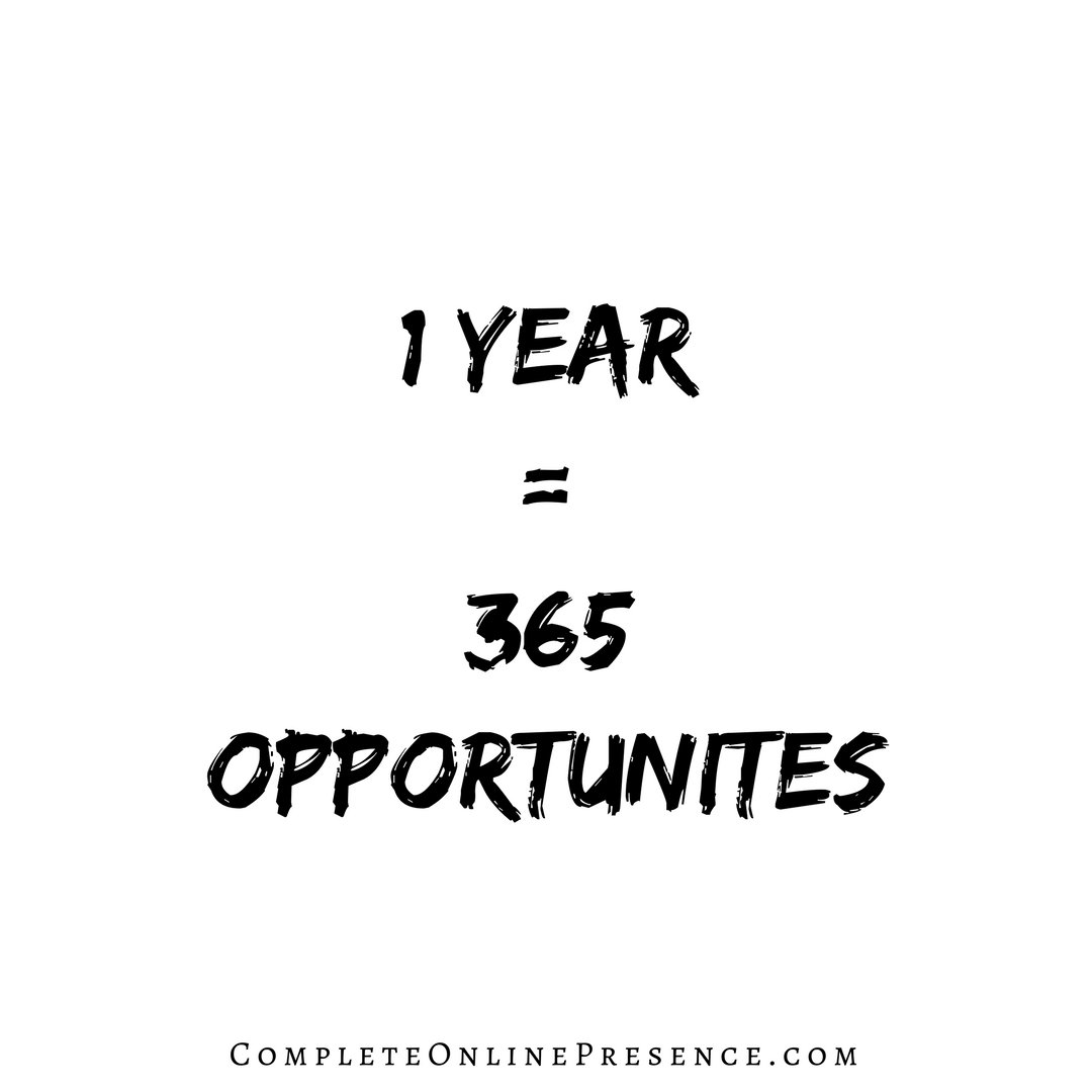 Complete Online Presence 1 Year 365 Opportunities Inspiration Entrepreneur Smallbiztips Opportunity Goals