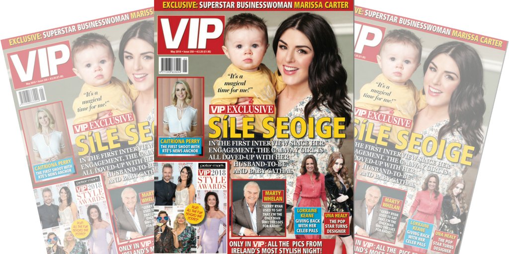 VIPmagaz's tweet image. Have you picked up the May issue yet?

@SileSeoige shares the cover with her adorable baby son Cathal and speaks to VIP exclusively about her engagement and life with her husband-to-be!

Don't miss out, the issue is on shelves now! 

#VIPMAGAZINE