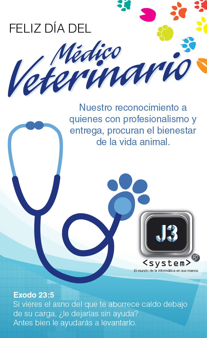 J3_SystemLtda's tweet photo. Feliz día a todos nuestros veterinarios https://t.co/3jOaOAoeHs
