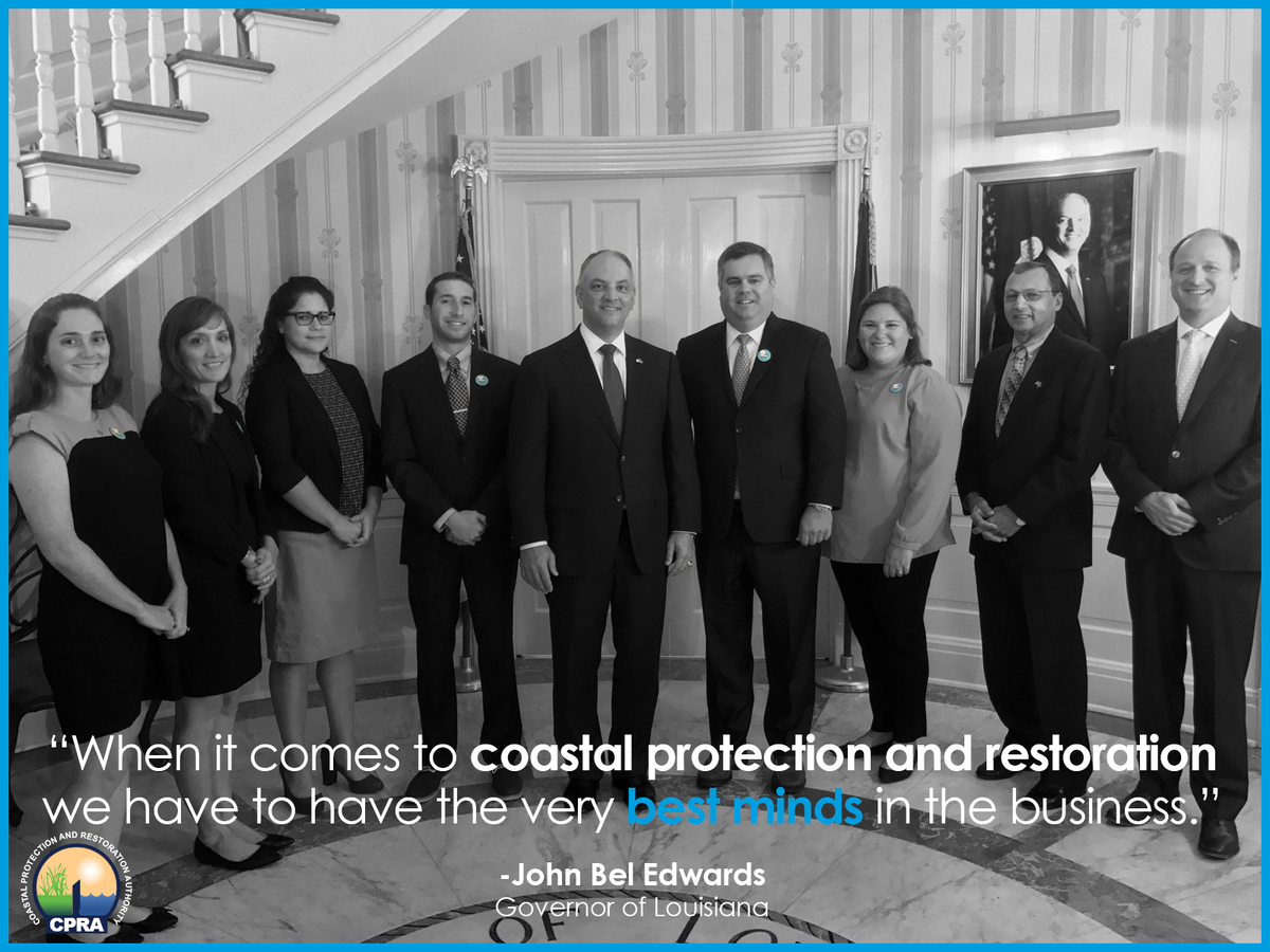 LouisianaCPRA's tweet photo. #TBT: “When it comes to coastal protection and restoration we have to have the very best minds in the business” - @LouisianaGov
#CommitedToOurCoast #OurCoast. #SERW2018 #EveryDayForEveryCitizen https://t.co/LXXBoVjY1h