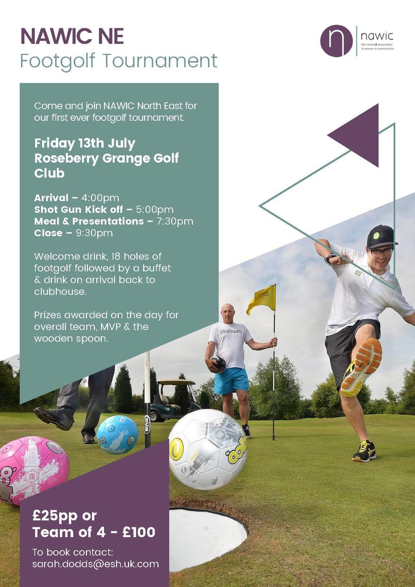 NAWIC North East (@nawicne) on Twitter photo We are holding our first ever #footgolf tournament to book a team or a place contact Sarah.dodd@esh.uk.com #construction #northeast We are holding our first ever #footgolf tournament to book a team or a place contact Sarah.dodd@esh.uk.com #construction #northeast