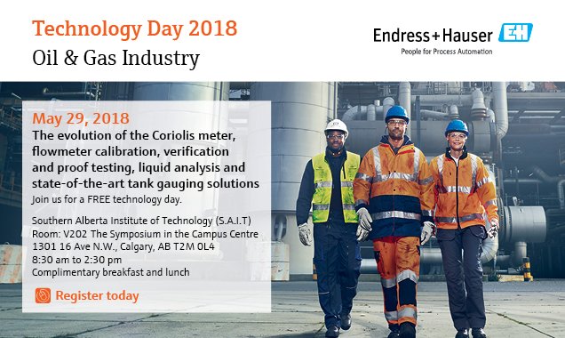 Endress_CA's tweet photo. TECH DAYS ARE BACK! Join us in Calgary AB on May 29th &amp; Edmonton AB on May 31st for an #OilAndGas themed event - FREE of charge! Register now while space is available! 
CALGARY: https://t.co/yKd4Z0hquA 
EDMONTON: https://t.co/mSuFTM92mt https://t.co/9Izu8ZjY6d