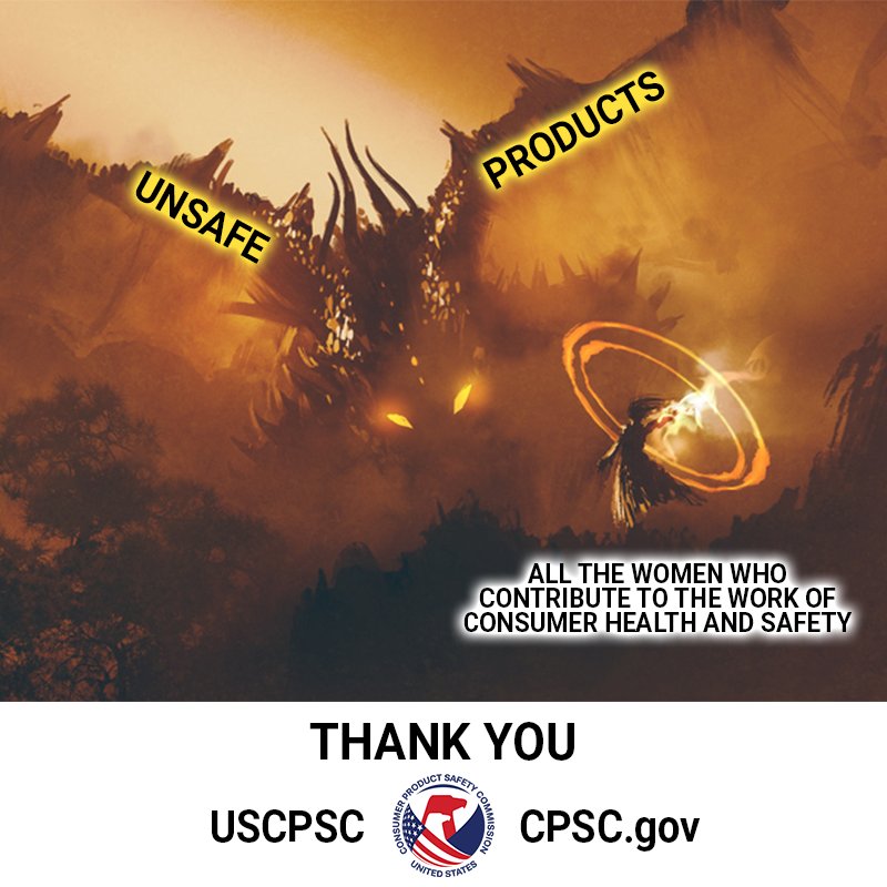 A lone woman standing against a giant dragon that represents unsafe products.