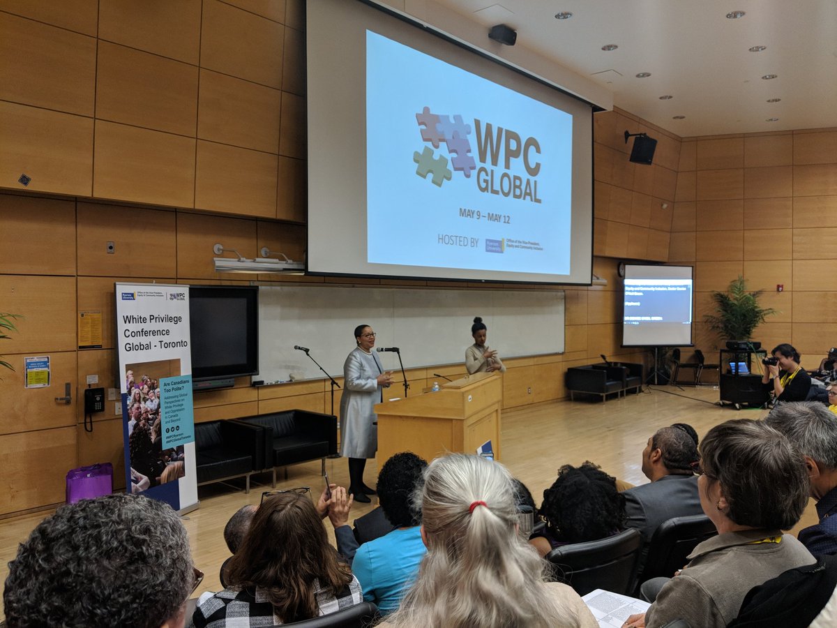 TorontoMet's tweet photo. At #WPCGlobal, @Diversity_Blog reinstates the @RyersonECI commitment to championing and advancing equity, diversity and inclusion at Ryerson. https://t.co/yVsEsPXcNn