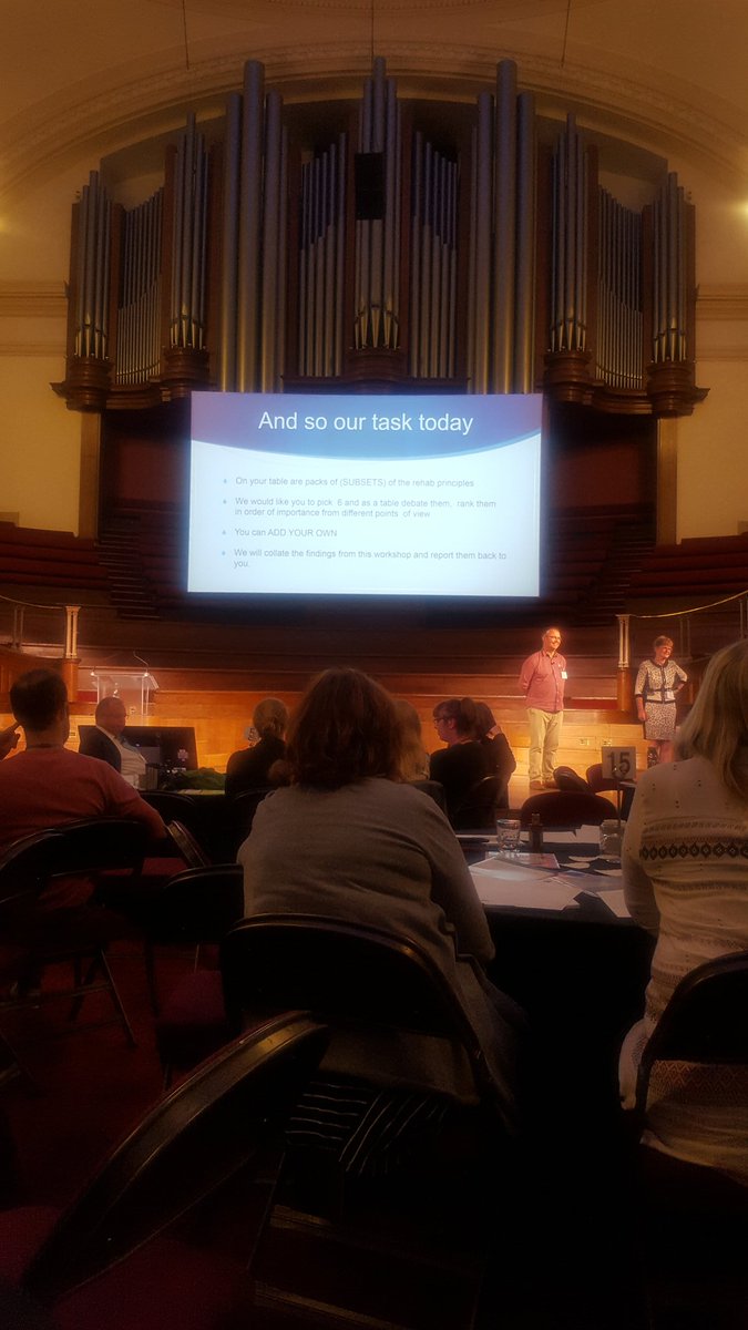 Nightingale_E's tweet photo. Andrew Bateman, The Oliver Zangwill Centre: "conferences should 'work' and your input now will spill over to effect service-users". We're debating priority perspectives for brain-injury survivors this afternoon at #hfconf18 https://t.co/tfiewg5Jpc
