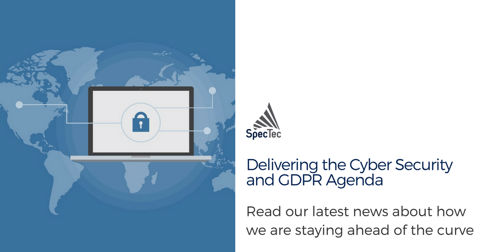 SpecTecGroup's tweet photo. Have a read of our latest news about how we are staying ahead of the curve with #CyberSecurity and #GDPR compliance https://t.co/fNG0QzE2AL https://t.co/QKiyrXl5Of