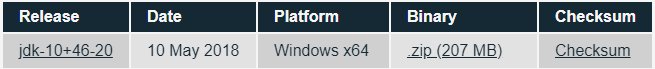 FriedholdMatz's tweet image. #OpenJDK10 with #EclipseOpenJ9 from #AdoptOpenJDK for #Windows x64.