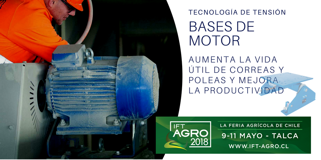 RostaChile's tweet photo. Rosta entrega soluciones para el agro:
Tecnología de Tensión, Bases de motor -  que aumenta la vida útil de correas y poleas y mejora la productividad.
#IFTAgro #IFTAgro2018 Rodastock stand A-306 https://t.co/6RyDd60DuZ