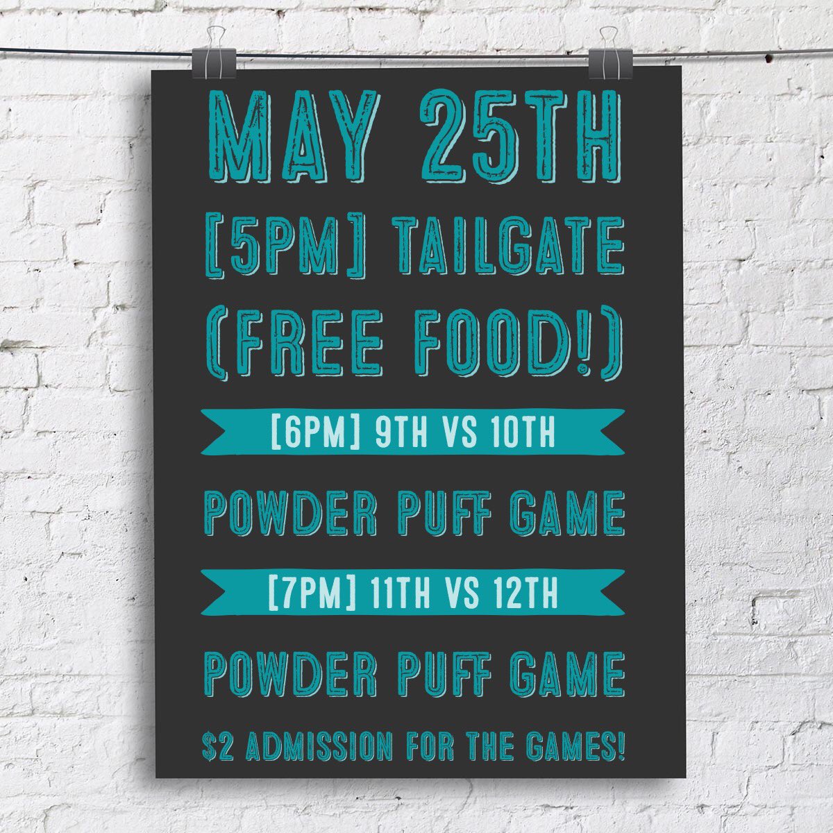 Come out and enjoy some free food and awesome Powder Puff football! Plus - you never know who you will see cheering these girls on! #may25th #bethere #raidernation #thesegirlscanplay