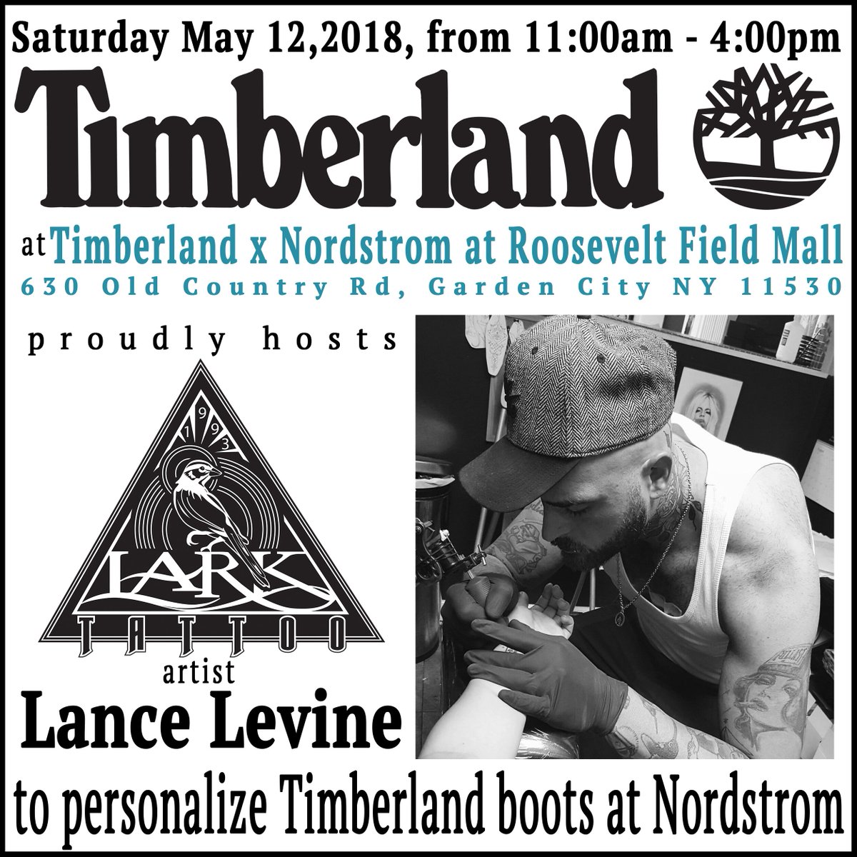 Lark Tattoo On Twitter Saturday 5 12 18 11am 4pm Timberland