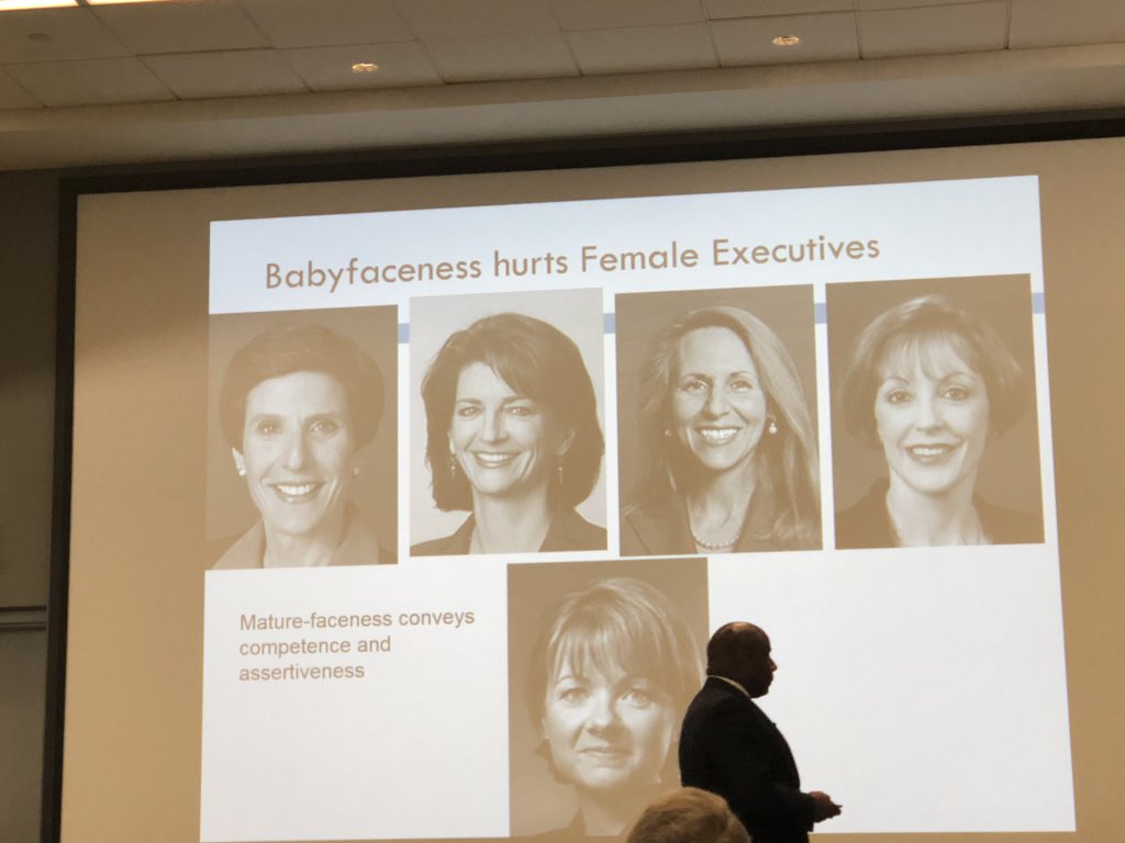 Maldaz9's tweet photo. Dr. Livingston from @Harvard explores disarming mechanisms that mitigate perceived threat to other including "babyfaceness" &amp; the correlation between race, gender and success. #LALInclusion18 @PartnersNews https://t.co/WFl0nUEr6g