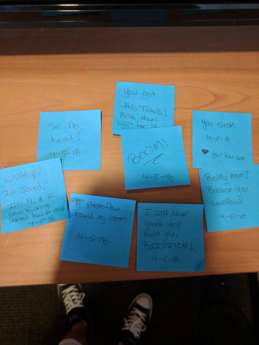mitchelTD's tweet photo. Earlier in the semester my girlfriend wrote a bunch of vine quotes and hid them around my room... I'm still finding them as I'm moving out 😂 @alasalle196 https://t.co/gLl7mSTvCZ