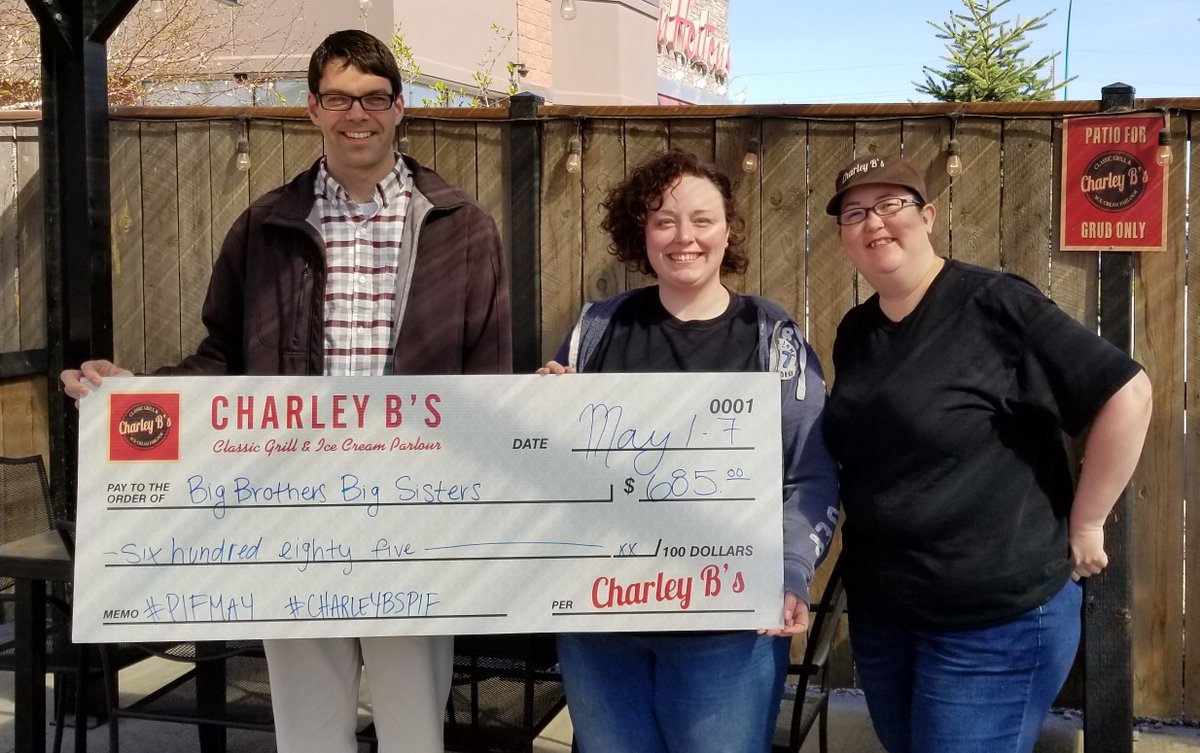 bbbsmw's tweet photo. A BIG thank you to @charley_bs for their generosity and belief in mentoring! Your donation will help many local kids.
#PIFMay #mentoringmatters https://t.co/n6cr8pcieY