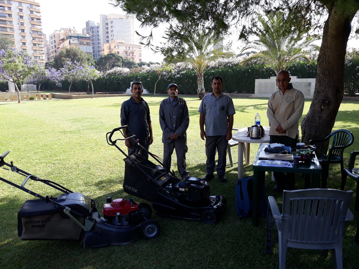 Tom_CWGC's tweet photo. Carrying out manual handling training with the staff in Lebanon @CWGC @Bennett22David https://t.co/fwoCOIYej9