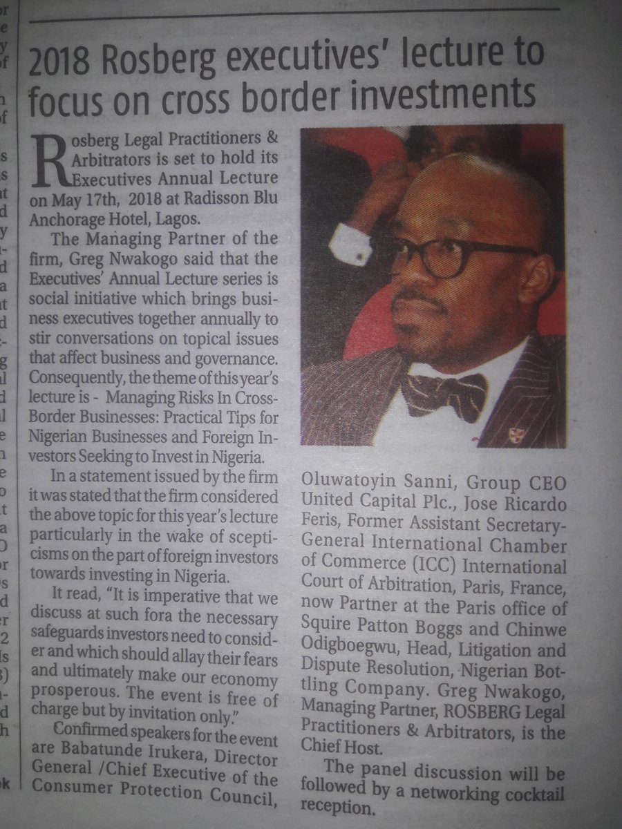 Rosberg_Legal's tweet photo. #ROSBERG Executives' Annual Lecture 2018. Anticipate! BUSINESS DAY 10 May, 2018 https://t.co/KCTnnjpKYM