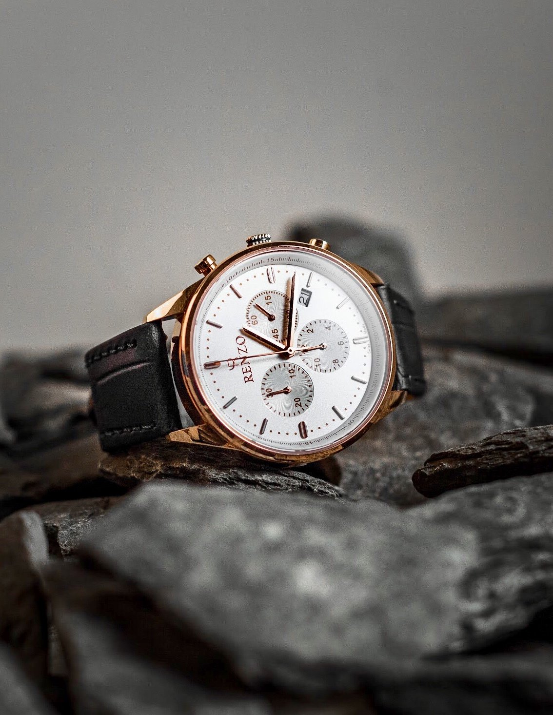 Startdet on X Renzo Swiss Chronograph watches for the True Aficionado. Renzo watches are affordable luxury Swiss timepieces equipped with Ronda 5030D chronograph movement and interchangeable straps. s...