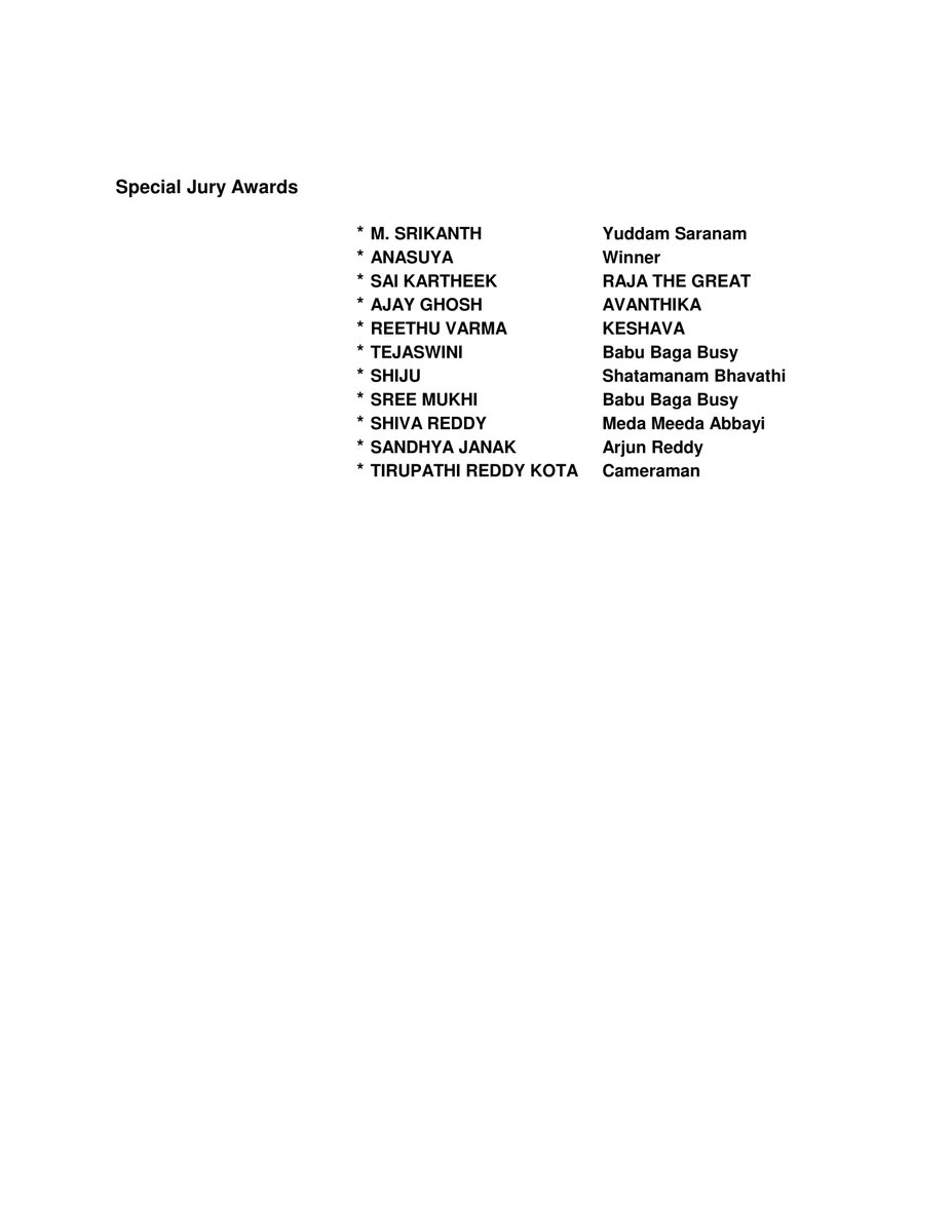 Cinegoers' 49th Film Awards Winners List, #rajamouli #NBK #Chiranjeevi #Prabhas #NTR #Nani #Nikhil #Anushka #rana