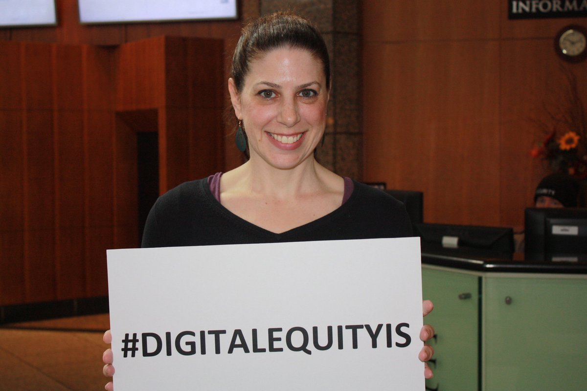 SeattleITDept's tweet photo. We are honoring #DIW2018 with thoughts on what #DigitalEquityIs
–Digital Services Manager @michalperlstein says “It’s about more than access -
It’s also about the quality, inclusivity, and effectiveness of those technology efforts” https://t.co/IrhJMKXNCy