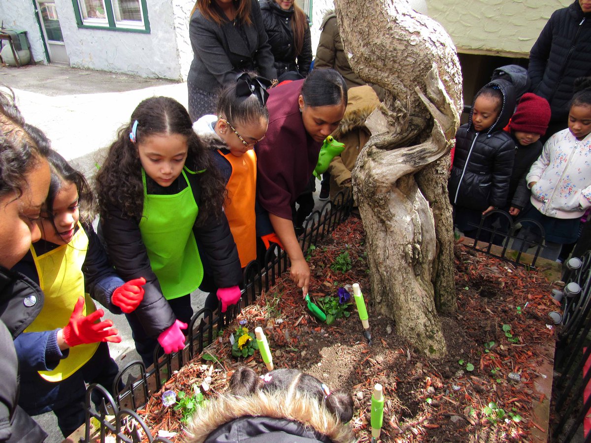 AmberCharter's tweet photo. Our Community Service Committee alongside the Operations Team hosted a wonderful community service project! Students and staff members planted flowers at a local Day Care Center in Kingsbridge. #community #kingsbridge #amberinkb #bethechange #service #communityservice https://t.co/odTcA59ofD