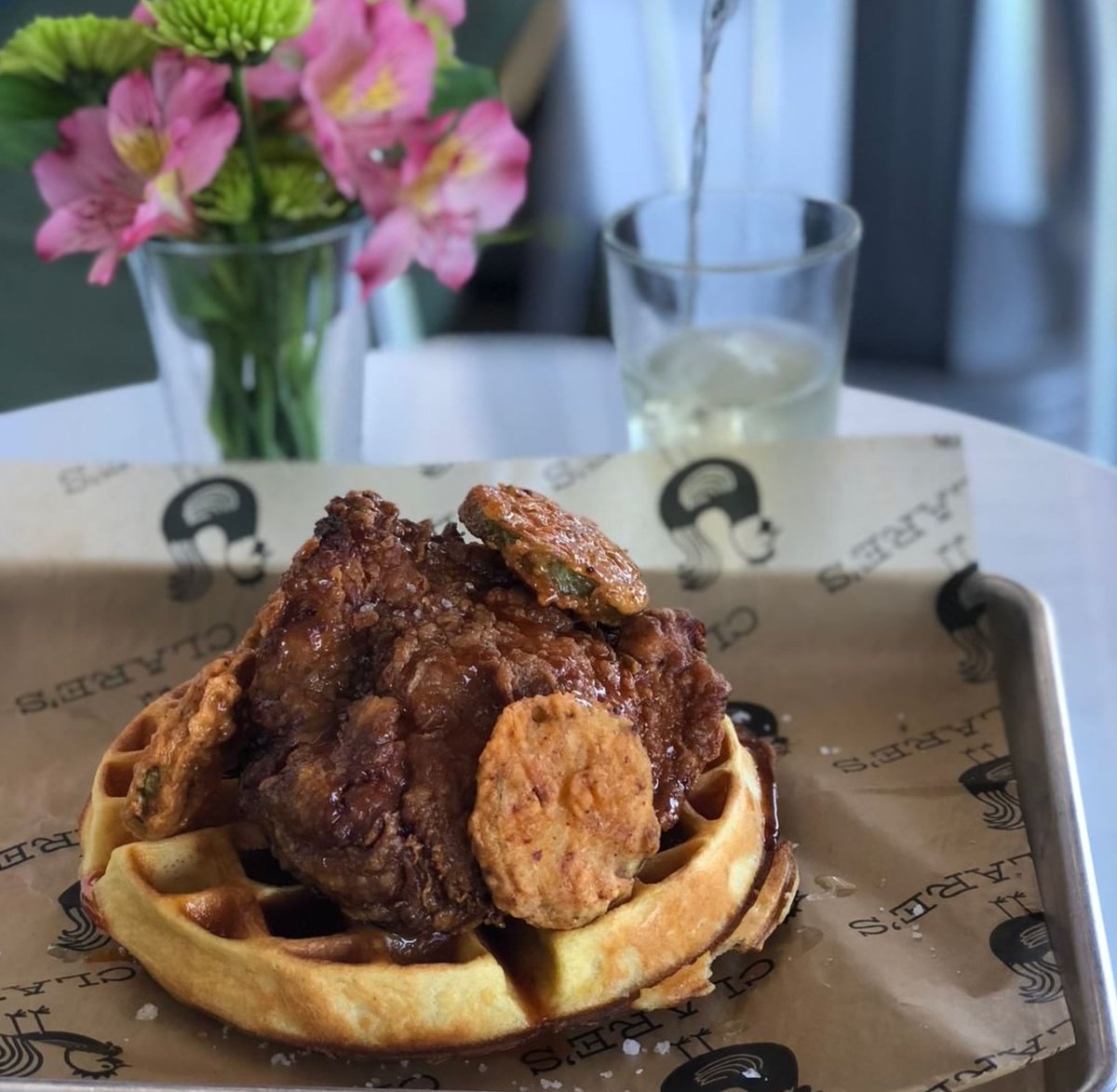 Calling all moms! Tell your family you want to beeline it to Grandview on Sunday for a giant plate of Clare's Chicken 'n Waffles (topped with fried pickles & sriracha maple syrup) with your name on it. Wash it all down with 2-for-1 glasses of Prosecco or Rosè. #mothersdayatgpm