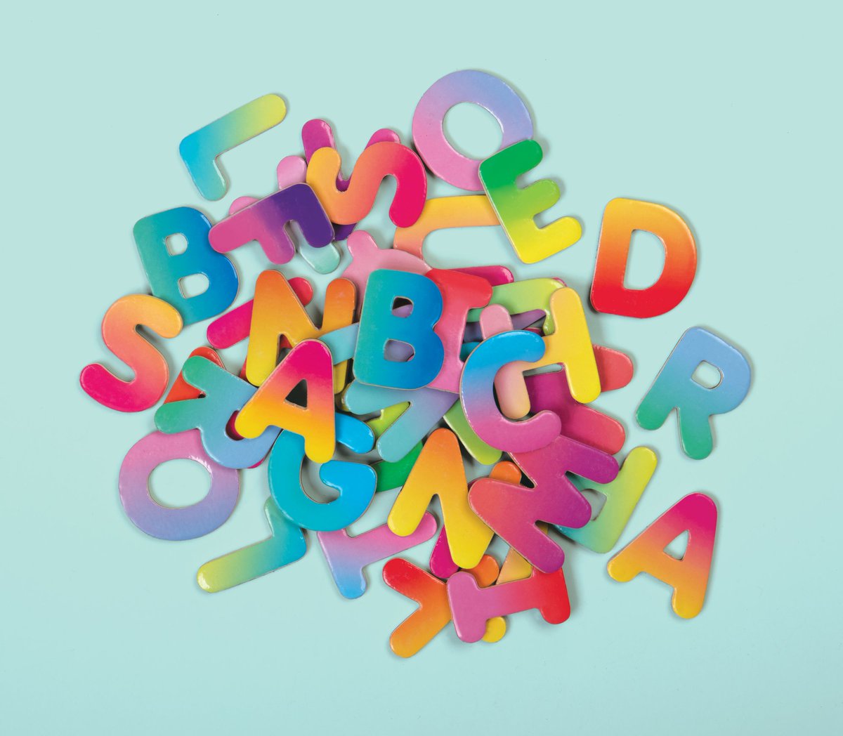 Mudpuppy Rainbow ABC Wooden Magnetic Letters