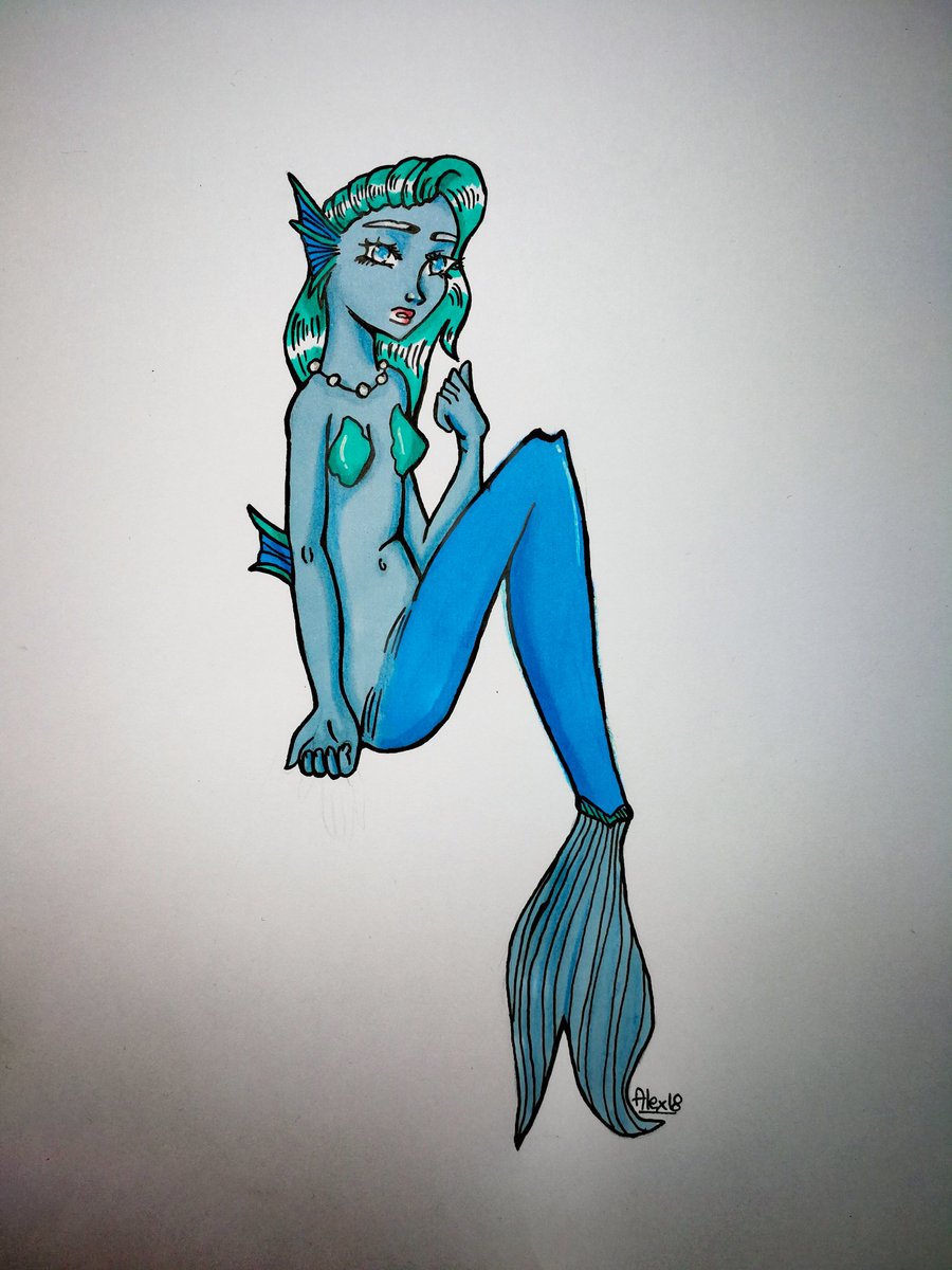 ALEXBO's tweet photo. Une sirène 🧜♂️
#mermay2018 #mermay #mermaid #sirene #blue #alexbofvm #1p1w #visiblewomen #draw #dessin #creative #girl #paperdraw #color #promarker #artist #illustration #drawing #OC #traditionalart #pencildrawing #mangaartist #mangastyle #water #characterdesign https://t.co/ZnzkchFua9