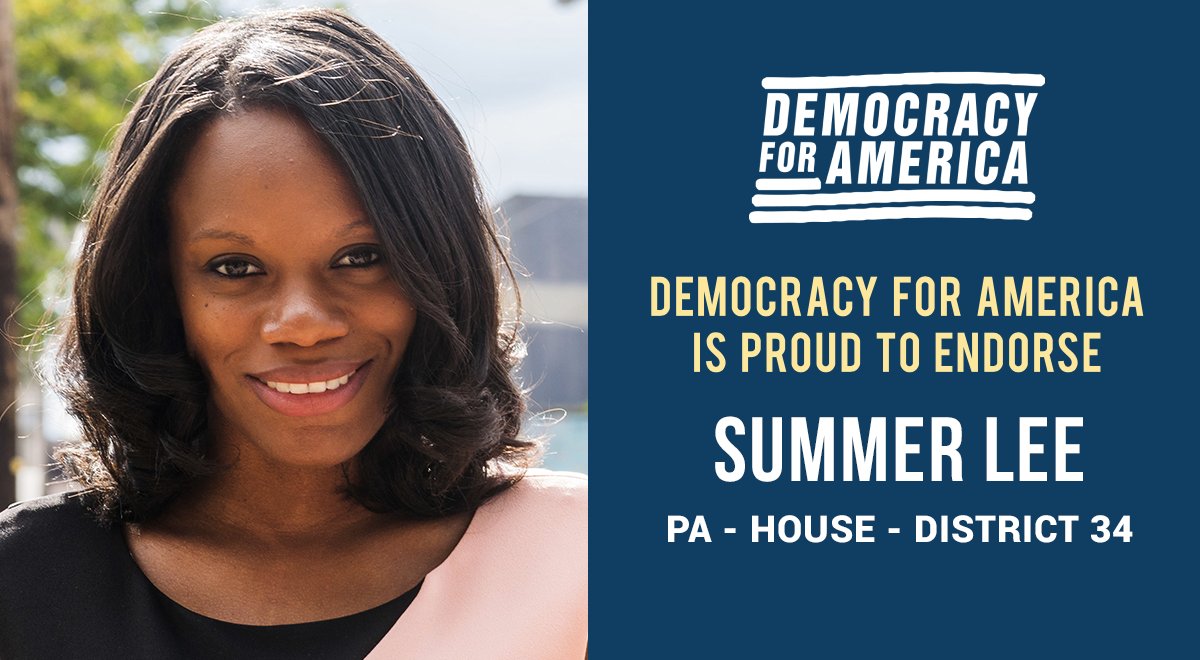 DFAaction's tweet photo. .@SummerForPA has built a career as a organizer, activist, and advocate for social justice. Summer will be a champion for PA House District 34's working people. We couldn't be more excited to support her in the #PAPrimary #May15Primary and make sure she helps #TurnPABlue in Nov. https://t.co/tEyEuRdzgS