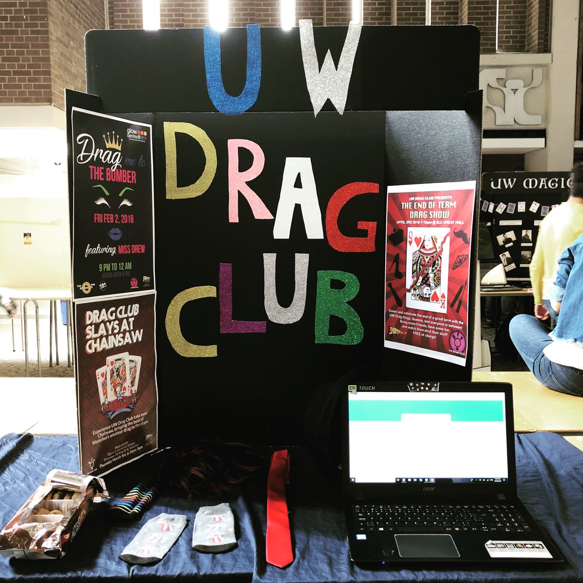 UWDrag's tweet image. Hey hey @UWaterloo ! Come down to the SLC and check out our jazzy booth for Clubs &amp;amp; Societies day! You can come chat with us and sign up for our weekly meetings, and even have some sweet treats! 🏳️‍🌈