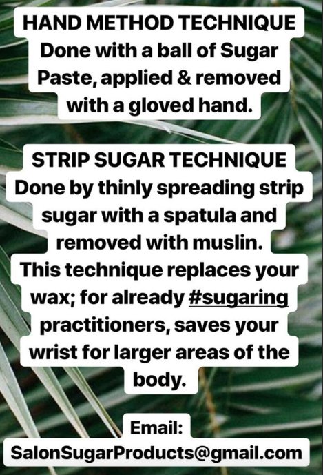SalonSugarProd's tweet photo. #SUGARING Hand Method Technique &amp; Strip Sugaring Technique. 
#sugaringtraining #bodysugaring #sugarist salonsugarproducts@gmail.com for more info on #hairremoval https://t.co/KiWrFOAY54