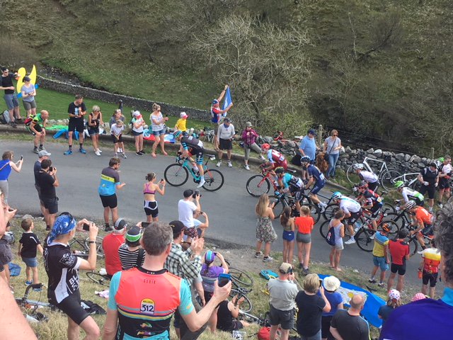 TourdeArtsAlive's tweet photo. We got hills, they're multiplying …Tour de Yorkshire last weekend had a massive turnout despite the heat. Sign up for the Clun Sportive - we got hills too! and a choice of four routes, but we may not have pompoms! @Rideventures @ArtsAliveEvents @letouryorkshire https://t.co/E9c68gP29d