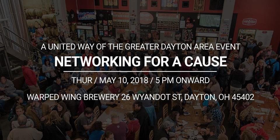 DaytonUnitedWay's tweet photo. Join us this evening at Warped Wing Brewing Company! Meet fellow professionals in the Dayton area, enter for a chance to win great prizes, and enjoy some tasty beverages all while supporting the United Way's HelpLink 2-1-1 services. #networkingforacause https://t.co/YNAFIkuDke