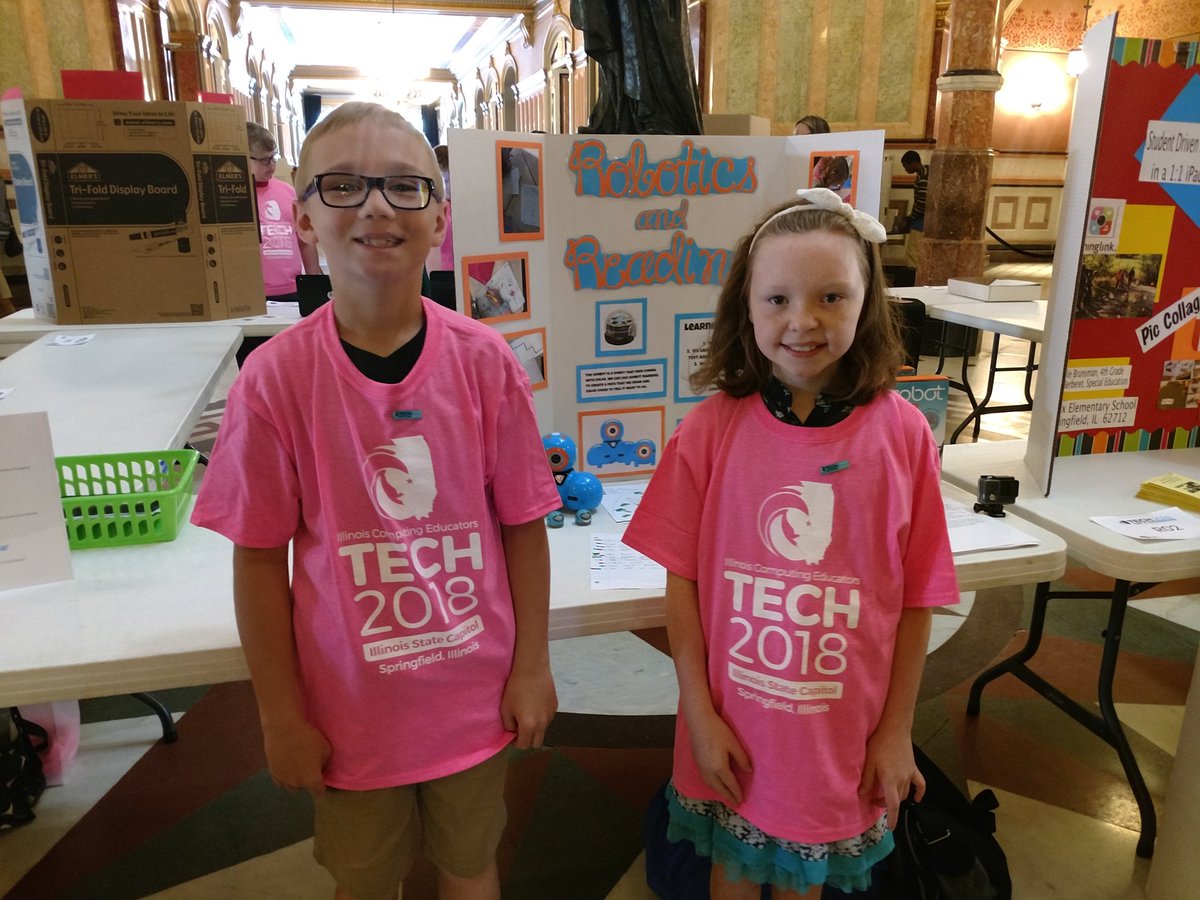 EdSuperHighway's tweet photo. We were happy to see you again, @tdugan75! Thanks to you and your students from sharing such a cool #digitallearning project. RT @tdugan75: Lucas and Gracie from #nhm88 sharing how they blend Robotics with Reading #ILTech2018 https://t.co/IbrFwBOnNs