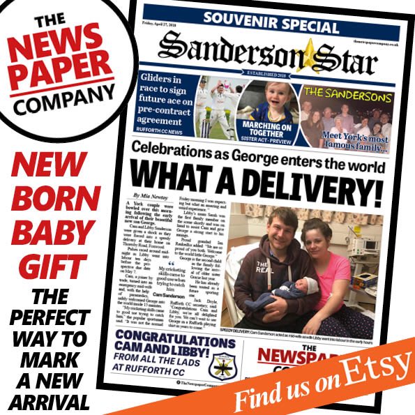 TheNewspaper_Co's tweet photo. What. A. Delivery! 👶🏻 

Here’s a page we created recently celebrating the birth of George Sanderson. 

Want to create a similar lasting memory for a loved one? Send us a DM!

#etsyuk #etsyselleruk #baby #babybirth #newborn #newborngifts #presents #design #newspaper #bespokegift https://t.co/HEO3W7MLij