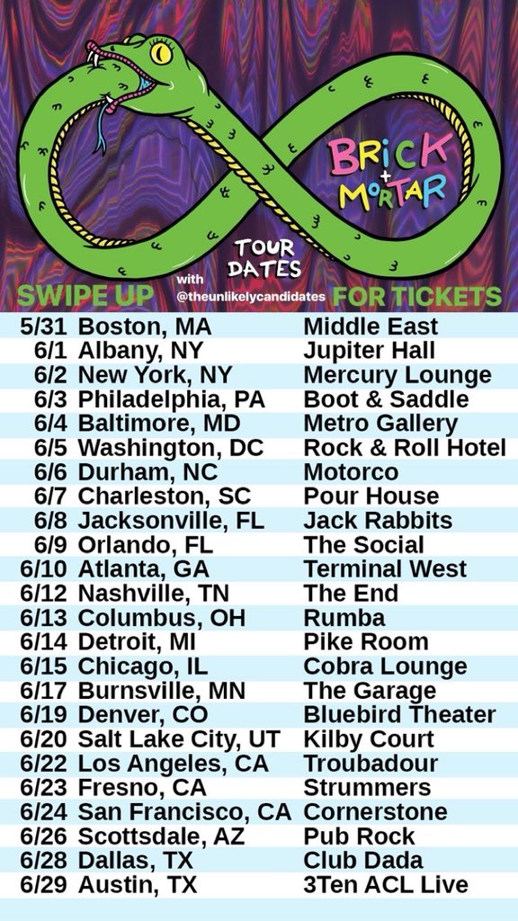brickandmortar's tweet photo. Here are ALL our US tour dates for our next run. Ticket link in bio 🚎💥 https://t.co/q0RCs6vKsC