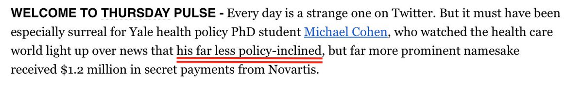 michael_s_cohen's tweet photo. My advisor always tells me it's important to celebrate the small wins as a PhD student...so when @POLITICOPulse indirectly gifts you a nugget of affirmation (even under these strange circumstances), you print it out and hang it above your desk @jenhab https://t.co/WzNkmpw8p1