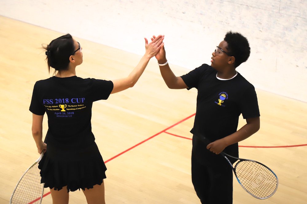 squasheducation's tweet photo. On April 29th, our friends at First State Squash held their first FSS CUP, raising $41,645. Four teams came together to compete in singles and doubles squash at the Wilmington Country Club, with nine FSSers jumping into the action! Well done, @FSSquash_Wilmo! https://t.co/mMIbIkDuhm