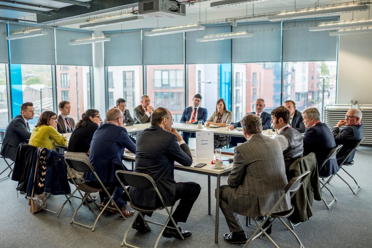 UTCSheffield's tweet photo. It’s been great to host a Northern Powerhouse roundtable event today, led by Juergen Maier, CEO of Siemens UK, discussing education, skills, training and how the North could lead the next industrial revolution! @NP_Partnership @SiemensUKNews @sheffchamber https://t.co/qsUygyM5Cc