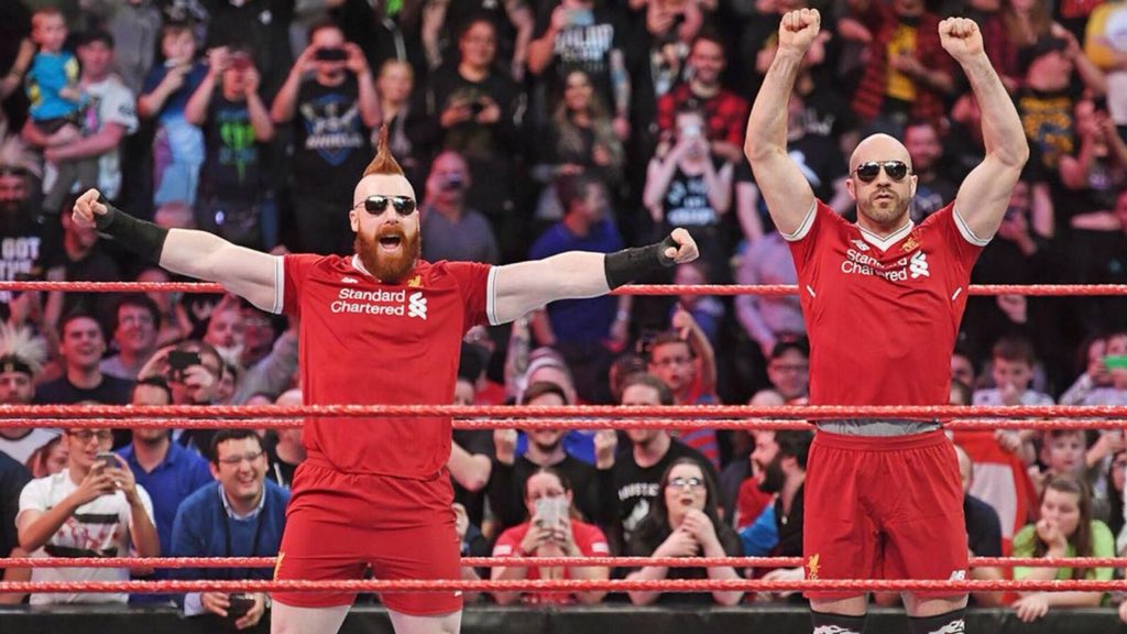 WWESheamus's tweet photo. #TBT To the time #TheBar made everyone’s year in #Manchester. #championsleague #lfc #YNWA https://t.co/sHiPEKkpz0