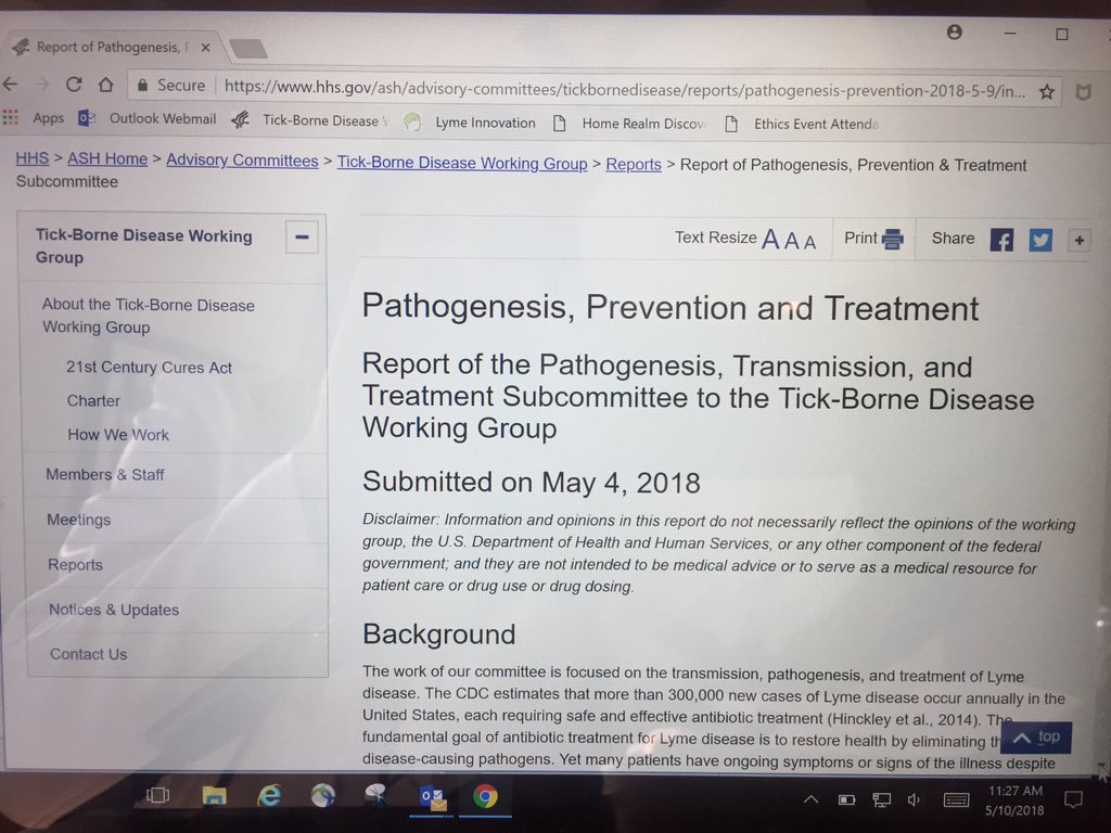 khoney's tweet photo. Subcommittee report: Pathogenesis, Transmission, and Treatment
#21stCenturyTools
#Lyme
presented by Wendy Adams @BayAreaLyme & Captain Estella Jones @US_FDA @HHSGov with contributions from many academic & other experts #TBDWG
Full report: https://t.co/dAK1u8tQ0N https://t.co/A0bgHYc4BM