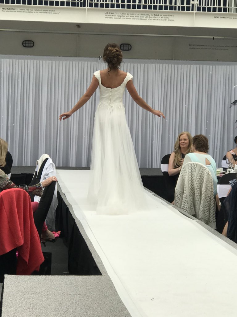 BridalCoiffure's tweet photo. Beautiful model from @Manic_SP dresses from @AnoushkaGLondon   Charity event held at the Ageas Bowl for The Lashes https://t.co/uIjEQWKzBK