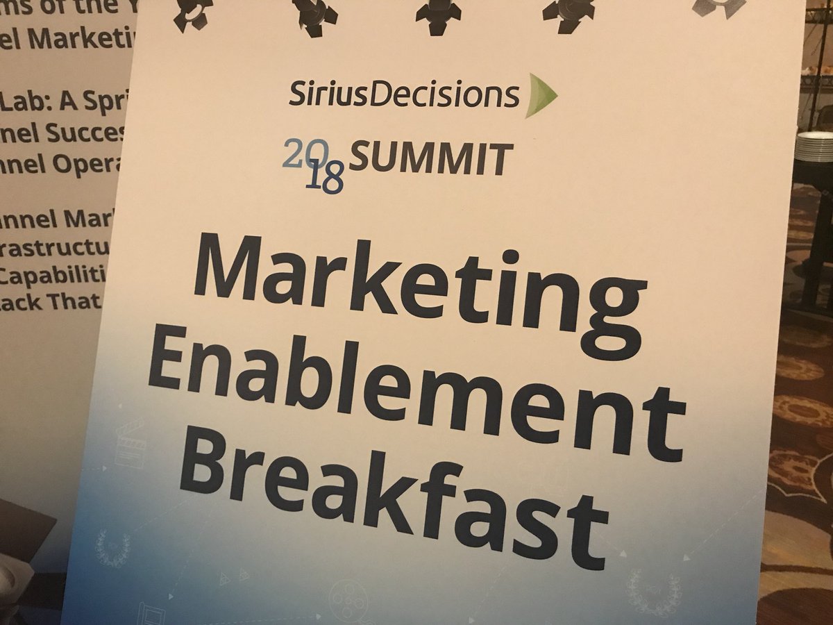 Proud to have hosted this morning’s Marketing Enablement breakfast at @siriusdecisions #sdsummit. It’s great to see dedicated enablement teams forming within marketing. Sales can’t have all the fun!#themoreyouknow #enableothers