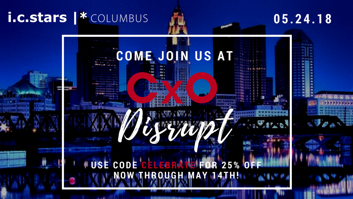 Now through Monday, use promo code CELEBRATE to get 25% off tickets to #CxODisrupt ow.ly/XvB430jVQbl #tech #CxO