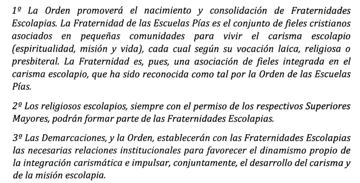 guillermokairos's tweet image. El P. General presenta la importancia de la Fraternidad de las Escuelas Pías y su relación con la Orden. En su presentación recuerda que la Fraternidad, tras el último Capítulo General, ya aparece en las Reglas de las Escuelas Pías. Éstas son las citas: