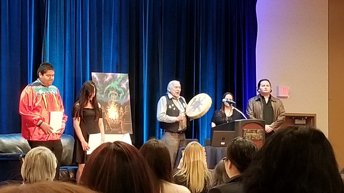 Powerful performance at the Lighting the Fire Conference; honoring two future leaders within the aboriginal community who shared their award winning essays. Stunning examples of the creativity and leadership that aboriginal education can foster within our youth.